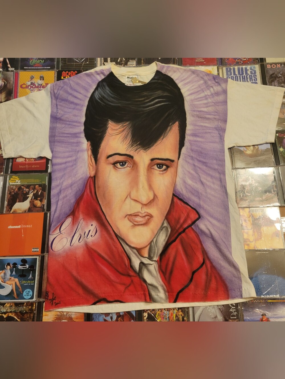Handpianted 2002 Elvis Shirt Signed By Artist